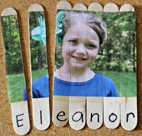 Name Activities Preschool, Preschool Names, Name Practice, Name Recognition, Name Crafts, Craft Sticks, Name Activities, Preschool Literacy, Name Puzzle