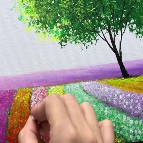 Ear Bud Painting For Kids, Ear Buds Painting, Ear Bud Painting, Earbud Painting, Buds Painting, Acrylic Tutorials, Coloring Activities, Simple Painting, Cosmos Flowers