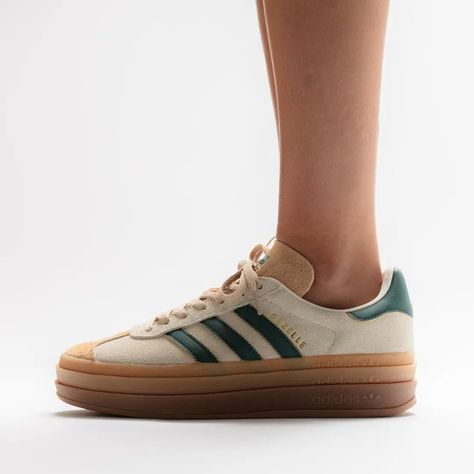 Make a bold statement this season with the Adidas Gazelle Bold "Creme Collegiate Green" Sneakers! These are a must have. Shop now at www.rabofootwear.co.za #adidas #adidasgazellebold #sneakerculture #rabofootwear Adidas Gazelle Bold, Gazelle Bold, Green Sneakers, Adidas Gazelle, Shop Now, Adidas, Sneakers, Green, Quick Saves