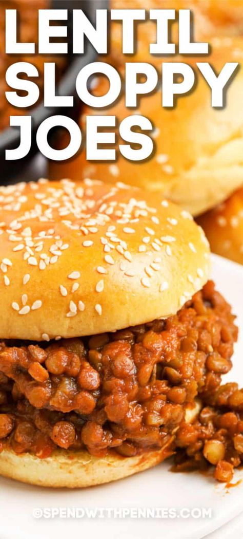 Vegetarian Sloppy Joes, Lentil Recipes Easy, Lentil Sloppy Joes, Canned Lentils, Joe Recipe, Dried Lentils, Sloppy Joes Recipe, Inexpensive Meals, Food Vegan