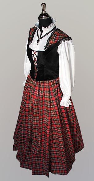 Scottish Tartan Gown  Traditional Dress Traditional Scottish Dress, Scottish Costume, Scottish Dress, Celtic Clothing, Scottish Clothing, Tartan Fashion, Character Costume, Scottish Fashion, Ballet School