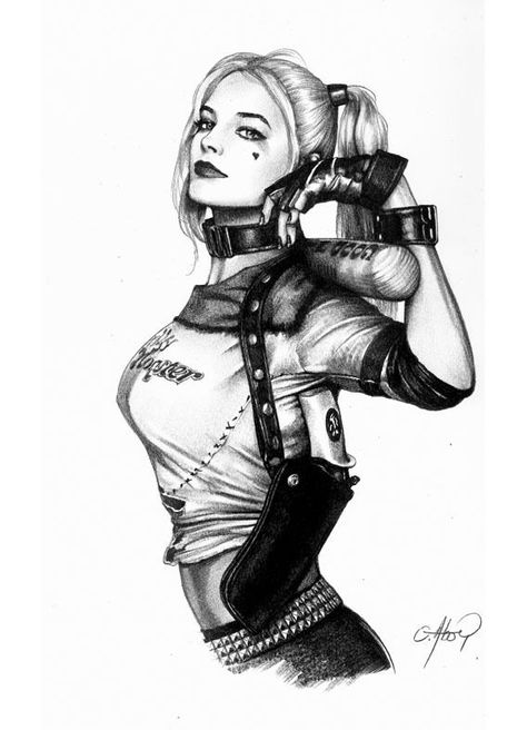 HARLEY QUINN PIN UP EROTIC SEXY ORIGINAL ART(NOT A PRINT) CLAUDIO ABOY Harley Quinn Tattoo Stencil, Harley Quinn Tattoo Design, Harley Tattoos, Beetlejuice Cartoon, Harley Quinn Tattoo, Joker Tattoo, Batman Art, Green Arrow, Color Pencil Art