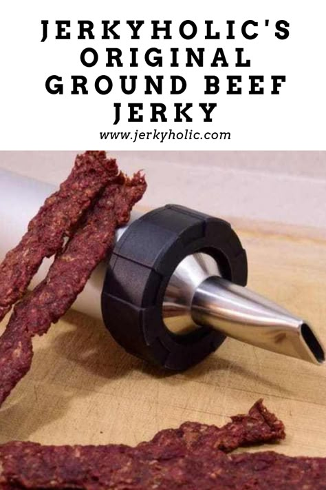 This original ground beef jerky recipe is rich and flavorful as well as easy and quick to make! No marinating required. Everyone will love these meaty protein snacks. #jerky #beefjerky #groundbeefjerky #homemadejerky #jerkyrecipe #snacks #healthysnacks #protein #highprotein Smoker Jerky Recipes, Beef Jerky Seasoning, Ground Beef Jerky, Ground Beef Jerky Recipe, Beef Jerky Dehydrator, Beef Jerky Recipe Dehydrator, Homemade Beef Jerky Recipe, Jerky Recipes Dehydrator, Deer Jerky Recipe