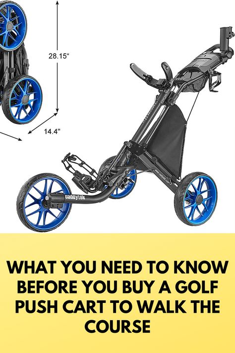 With many states and local governments requiring golfers to walk when they play golf or limiting the number of riders per golf cart, more golfers are turning to walking carts -- push carts, pull carts and electic golf carts -- to make walking the golf course a better experience compared to carrying their bag on their back. Golf Push Cart, Push Cart, Pull Cart, Driving Range, Local Government, Play Golf, Golf Cart, Golfers, Golf Carts