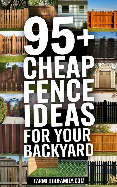 95+ Cheap and Easy DIY Fence Ideas For Your Backyard, or Privacy Easy Diy Fence, Log Fence, Diy Fence Ideas, Backyard Fence Ideas, Cheap Fence, Diy Fence, Metal Fence, Backyard Fences, Privacy Fence