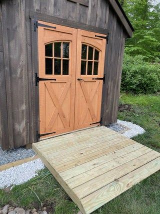 Ramp For Shed, Shed Skirting, Shed Ramp, Crushed Granite, Outdoor Shed, Drain Pipes, Drainage Pipe, Shed Organization, Helpful Hacks