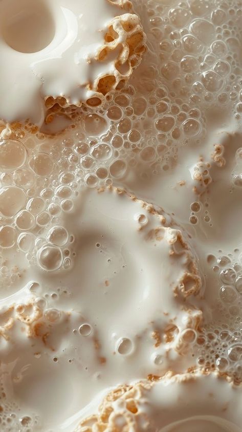 Cereal in milk magnification microbiology backgrounds. | premium image by rawpixel.com / Save Milk Wallpaper, Milk Aesthetic, Cereal Milk, Food Texture, Microbiology, Raw Food Recipes, Cereal, Milk, Pastry