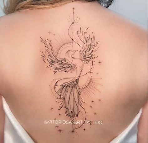 Phoenix Tattoos For Women, Phoenix Tattoo Ideas, Phoenix Tattoo Feminine, Small Phoenix Tattoos, Phoenix Tattoos, Spine Tattoos For Women, Tatuaje A Color, Small Hand Tattoos, Phoenix Tattoo