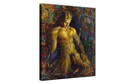 Damenight 100% Hand Painted Oil Painting on Canvas Oil Painting People Nude Male Naked Man Hand Painted Canvas with Stretched Framed Hand Painted Oil Painting with Stretched Frame Wall Art,30x40inch * Check this awesome product by going to the link at the image. (This is an affiliate link) #HomeDecor Soldier Poster, Masculine Art, Male Body Art, Man Hand, Rock Painting Tutorial, Art Of Man, Painting People, Queer Art, Embroidery Cross Stitch