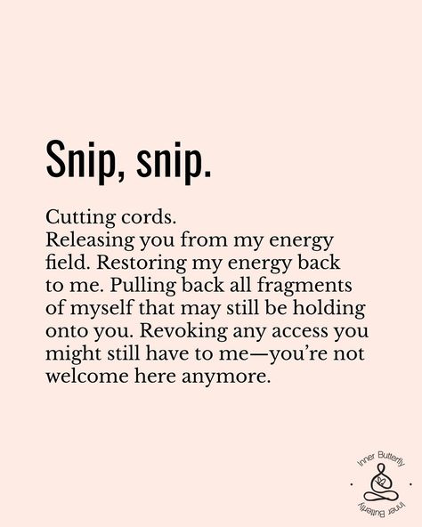 ✂️Release what no longer serves you. 🚪Exit, close the doors, cut the contact. 🎪No more allowing old patterns to run the show. Reclaim the power of choice. Reclaim control. 💋Comment “✂️” if this message resonates with you. 🖤🖤🖤 #letgoandletgod #releaseit #rebirth #innerwork #selfhealers #innerhealing #doingitforme #itspersonal #lovecoach #lovecoaching #confidencecoach #confidencecoaching Reclaiming Your Power, Rebirth Quotes, Old Patterns, Holding Onto You, Let Go And Let God, Inner Healing, Energy Field, The Doors, No More