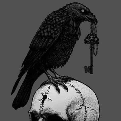 the key Raven With Key Tattoo, Bird With Keys Tattoo, Celtic Key Tattoo, Raven Tattoo Ideas, Celtic Raven Tattoo, Black Crow Tattoos, Crow Tattoo Design, Vintage Style Tattoos, Black Bird Tattoo