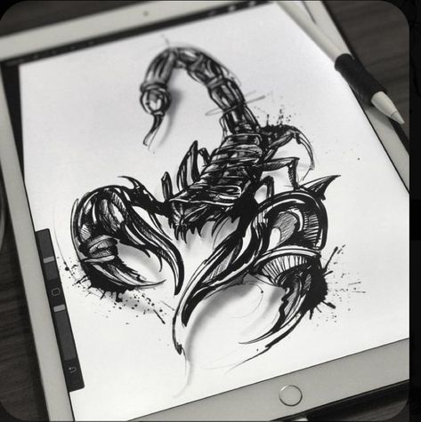 3d Scorpion Tattoo, Tattoo Ideas Dark, Tattoos Hip, Tattoos Tiger, Elk Tattoo, Chucky Tattoo, Chaos Tattoo, Full Chest Tattoos, Tiger Tattoo Sleeve