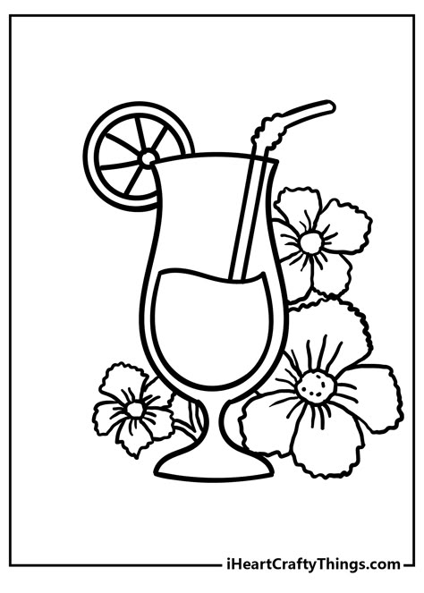 Cocktail Coloring Pages, Colouring Pages For Adults Aesthetic, Tropical Coloring Pages, Coloring Pages Beach, Beach Drawings, Coloring Pages Summer, Coloring Pages Easy, Printable Flower Coloring Pages, Beach Coloring Pages