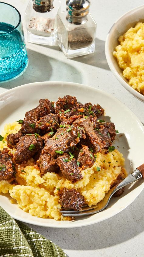 Garlic Butter Steak Bites Easy Garlic Butter, Garlic Butter Steak Bites, Butter Steak Bites, Southern Living Recipes, Salt Recipes, Over Mashed Potatoes, Breakfast Party Foods, Beef Dinners, Butter Steak