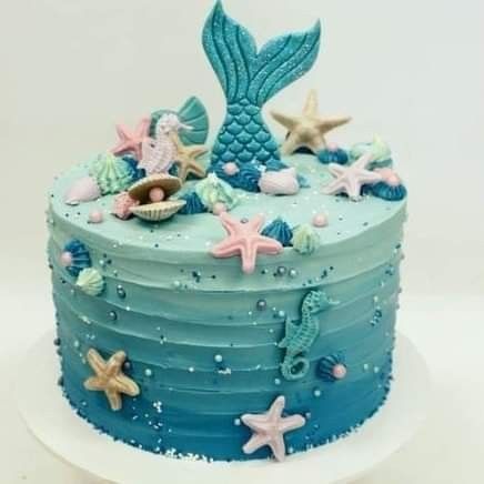 14th Birthday Cakes, Sea Cake, Little Mermaid Cakes, Mermaid Birthday Cakes, Sea Cakes, 21st Birthday Cakes, Homemade Birthday Cakes, Adult Birthday Cakes, Birthday Cakes For Women