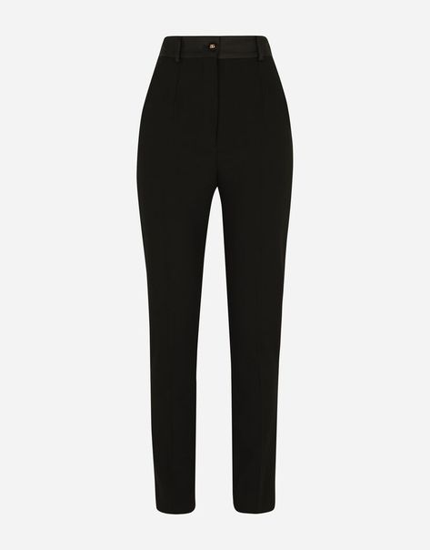 Woman Pants, Logo Pants, Dg Logo, Tuxedo Pants, Black Tuxedo, Twill Pants, Slim Fit Trousers, Straight Leg Trousers, Business Attire