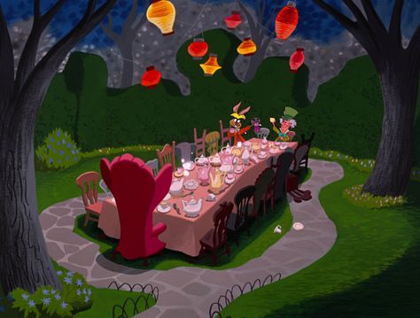 disney mad hatter tea party movie scene - Google Search Alice In Wonderland Scenes, Alice In Wonderland Cartoon, Film Alice In Wonderland, Alice In Wonderland 1951, Alice In Wonderland Aesthetic, Alice Tea Party, Ac New Leaf, High Tea Party, John Tenniel