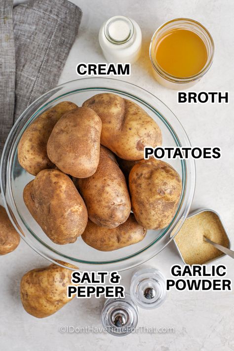 Mashed Potatoes Recipe Chicken Broth, Mashed Potatoes In Instant Pot, Slow Cook Potatoes, Crockpot With Chicken, Russet Mashed Potatoes, Potatoes In The Crockpot, Potatoes In Instant Pot, Mashed Potatoes With Skin, Delicious Mashed Potatoes