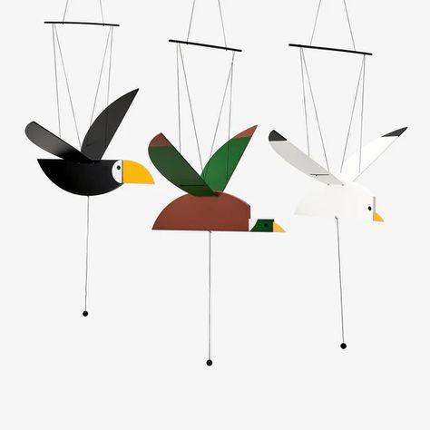 Toys, games and objects for the little ones made by independent designers. Share how you play #areawarekids Symbol Of Luck, Bird Mobile, Flying Together, Holiday Club, Jungle Adventure, Adventure Holiday, Kinetic Art, Birds Of A Feather, Wooden Bird