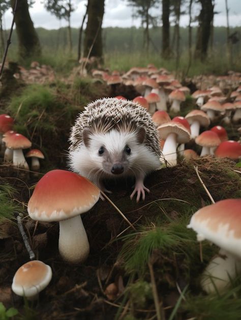 Follow this spiky little creature as it takes a journey through a magical mushroom-filled land! Watch as it sniffs, snuffles and explores its way around the kingdom and take in all the beauty this enchanting place has to offer. Hedgehog Pictures, Mushroom Land, Magical Animals, Magical Mushroom, Hedgehogs, It Takes, The Beauty, Stuffed Mushrooms, Halloween