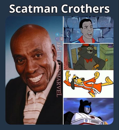 Scatman Crothers (May 23, 1910 – November 22, 1986) a pioneer actor and musician, lent his voice to quite a few animations, Hong Kong Phooey be one of them. Hong Kong Phooey, Scatman Crothers, Cool Picks, His Voice, Voice Actor, May 23, Hong Kong, The Voice, Musician