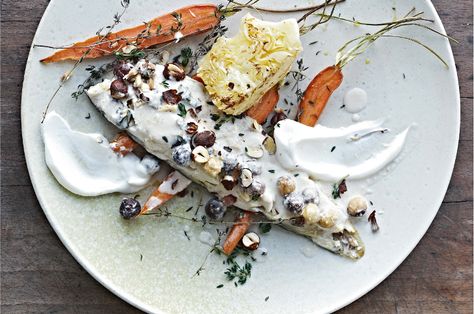 Featured Recipe: Nordic-Style Cod with Carrots Scandinavian Diet, Nordic Recipes, Nordic Diet, Roasted Cod, Industrial Kitchens, Nordic Recipe, Nordic Food, Low Gi Foods, Fat Head