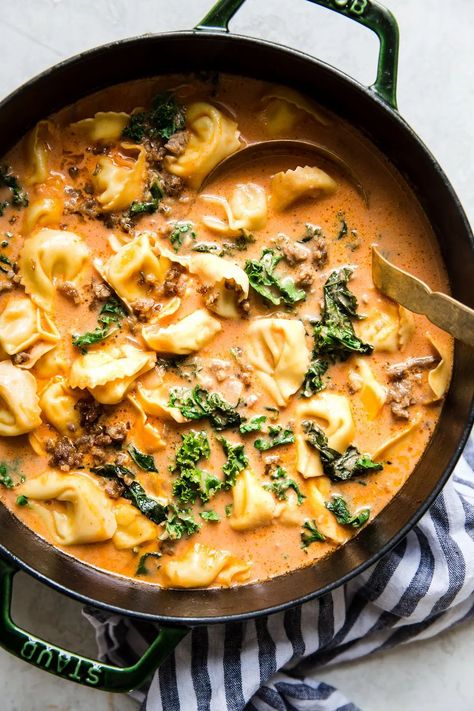 We’ve rounded up our 60 best, easy dinner recipes! From grilled steak to braised chickpeas to allll the sheet pan dinners—we’ve got you covered. Tortellini Soup With Italian Sausage, Soup With Italian Sausage, Sausage And Kale, Creamy Tortellini Soup, Sausage Tortellini Soup, The Modern Proper, Modern Proper, Sausage Tortellini, Creative Inventions