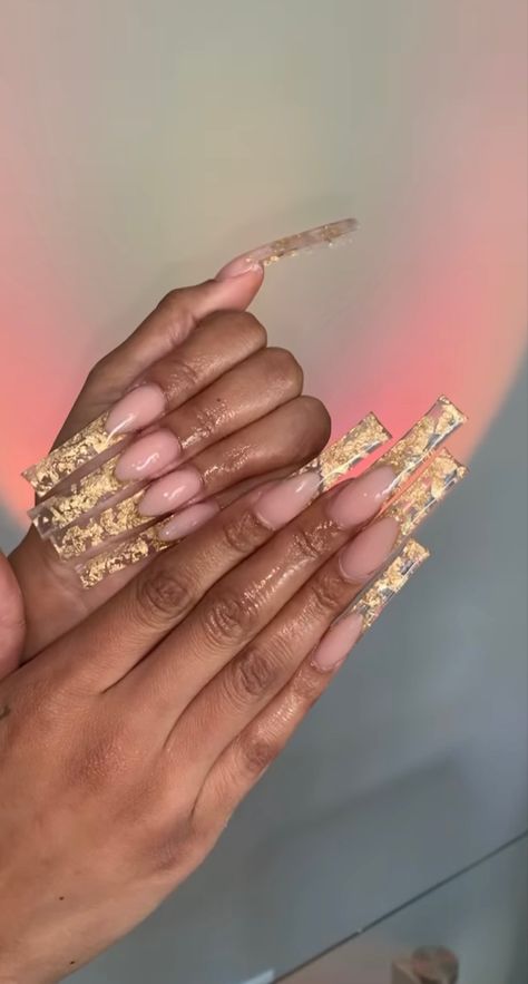 French Tip Foil Nails, Foil Nail Art French Tips, Gold Foil French Tip Nails, Foil French Tip Nails, Rich Girl Bedroom, Gold Foil Nails, Gold French Tip, Money Counter, Foil Nail Art