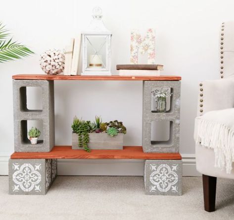 Mama uses cinder blocks in ways I never thought of. Here are 15 brilliant ideas Cinder Block Shelves, Cinder Blocks Diy, Cinder Block Furniture, Cinder Block Garden, Cinder Blocks, Block Table, Traditional Bed, Cinder Block, Plant Shelves