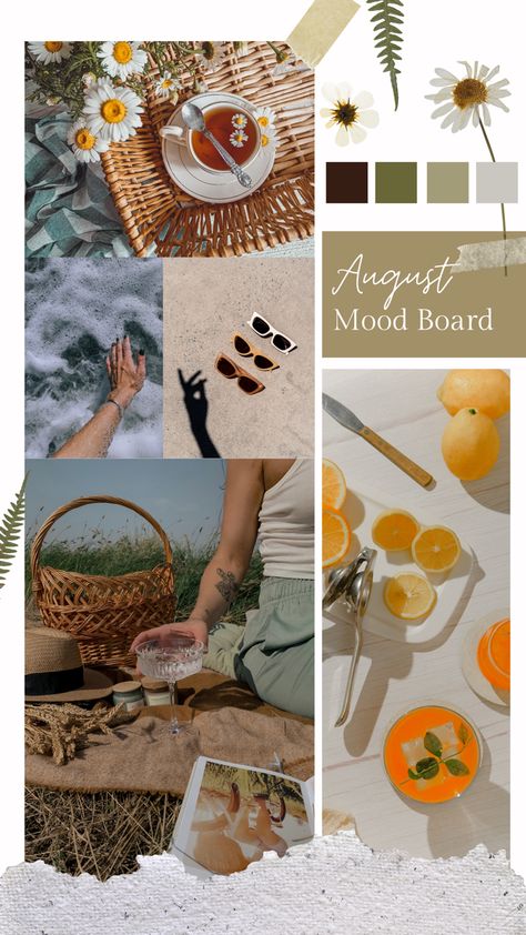 August Aesthetic Collage, August Mood Board Aesthetic, August Wallpaper Aesthetic, August Mood Board, August Moodboard, August Vibes, August Aesthetic, August Wallpaper, Hello August