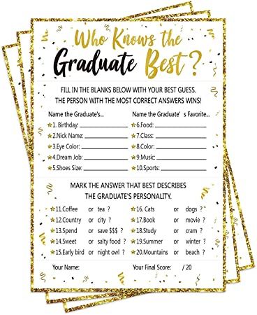 Who Knows The Graduate Best, Graduation Games, Backyard Graduation Party, Graduation Party Games, Boy Graduation, College Graduation Parties, Grad Cards, High School Graduation Party, Graduation Quotes