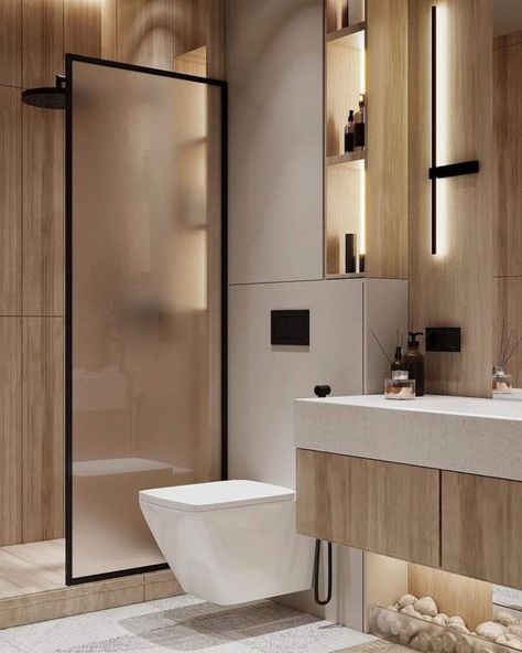 Japandi Toilet, Bathroom Inspo Interior Design, Toilet And Bathroom Design, Toilet Room Decor, Best Bathroom Designs, Diy Bathroom Storage, Bathroom Storage Solutions, Bathroom Redesign, Bathroom Design Decor