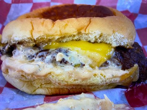 Biting Down On New York's 7th Street Burger! Chopped Cheese Sandwich, What A Burger, Chopped Cheese, Smash Burger, Burger Recipe, Long Walk, Because I Can, Wild Food, Cheese Sandwiches