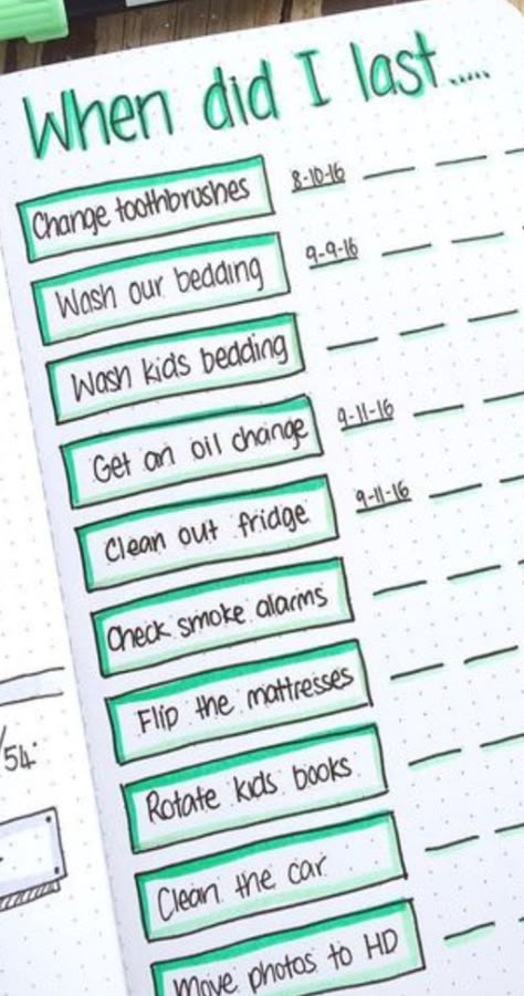 Home care cleaning and maintenance checklist for bullet journal from Neatly Organized Everyday Things From Seriously Organized Everyday People Journal Ideas Templates, To Do Planner, Bullet Journal Ideas Templates, Bulletin Journal, Bulletin Journal Ideas, Cleaning And Organization, Organize My Life, Bullet Journal Mood, Vie Motivation