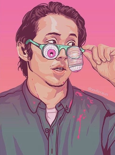 Glenn Rhee Artwork || I luv this!! (Not Mine) Twd Drawings, Glenn The Walking Dead, Walking Dead Fan Art, Twd Funny, Twd Memes, Glenn Rhee, Walking Dead Art, Walking Dead Memes, Dead Memes