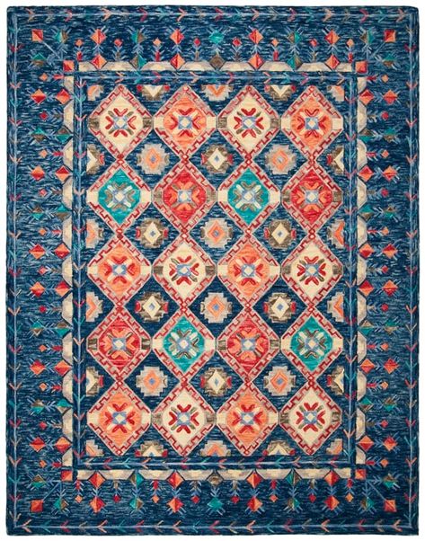 Vail Blue & Orange Wool Rug — Pier 1 Casual Home Decor, Rustic Chic Decor, Southwestern Area Rugs, Orange Rug, Navy Rug, Orange Area Rug, Geometric Area Rug, Red Area Rug, Orange Rugs