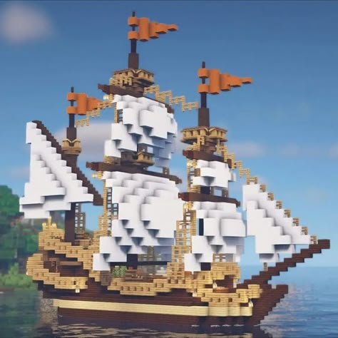 Have you ever dreamt of sailing through the immense sea with a medieval ship? Now you can make a medieval ship to use as a base! This wild and detailed ship gives you everything that you need. With enough customization and a spacious interior, you can make much room for your storage and other crafting materials. Boat House Ideas, House For Minecraft, House Ideas For Minecraft, Ideas For Minecraft, Medieval Ship, Minecraft Beach House, Ship House, Minecraft House Ideas, Minecraft City Buildings