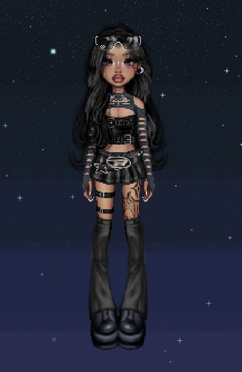 Everskies Black Hair, Everskies Outfits Y2k, Everskies Black, Genderfluid Fashion, Bratz Outfits, Cute Imvu Baddies, Dolls Ideas, Everskies Fits, Group Outfits