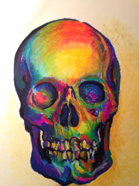 Original artwork. Oil pastel on paper. Random Oil Pastel Art, Oil Pastel Art Aesthetic Dark, Oil Pastel On Black Paper Easy, Halloween Oil Pastel Art, Skull Pastel Drawing, Abstract Oil Pastel Art, Oil Pastel Abstract Art, Oil Pastel Skeleton, Oil Pastel Art Aesthetic