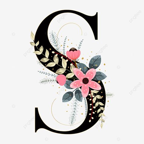 S Letter Design, Letter H Design, Vector Letters, Burlap Crafts Diy, Floral Monogram Letter, Monogram Letter S, Leaf Invitations, S Letter Images, Pretty Letters