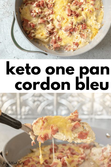 This Easy Skillet Chicken Cordon Bleu has all the flavors of the classic dish but is ready in under 30 minutes. Pair it with some veggies and dinner is a cinch. Chicken Caseroles, Skillet Chicken Cordon Bleu, Bulk Recipes, Lowcarb Meals, Keto Chicken Cordon Bleu, Keto Entrees, Heathly Recipes, Cork House, Thm Meals