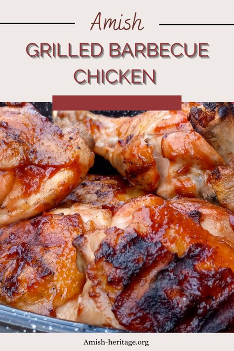 Amish BBQ Chicken Recipe Chicken Croquettes Recipe, Bbq Chicken Marinade, Undercooked Chicken, Grilled Chicken Legs, Chicken Barbecue, Bbq Chicken Recipe, Barbecued Chicken, Amish Chicken, Recipe Using Chicken