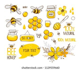 Bee Images, Stock Photos & Vectors | Shutterstock Bee Illustrations, Bees And Honey, Kalender Design, Bee Illustration, Doodle Inspiration, Bee Honey, Bullet Journal Mood, Bullet Journal Aesthetic, Kunst Inspiration