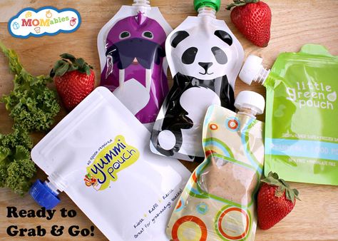 DIY smoothie pouches -- skip storebought and whip them up at home! =) Refillable Pouch Recipes, Diy Smoothies, Fruit Pouches, Homemade Lunch, Reusable Pouches, Baby Snacks, Smoothies For Kids, Toddler Snacks, Kids Lunchbox