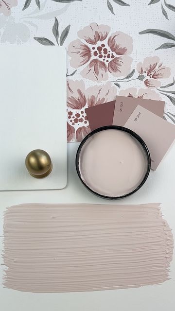 Pale Berry Benjamin Moore, Benjamin Moore Pale Cherry Blossom, Pale Cherry Blossom Benjamin Moore, Welcoming Kitchen, Wallpaper Swatches, Kitchen Sink Design, Bright Living Room, Cabinet Color, Shepherds Hut