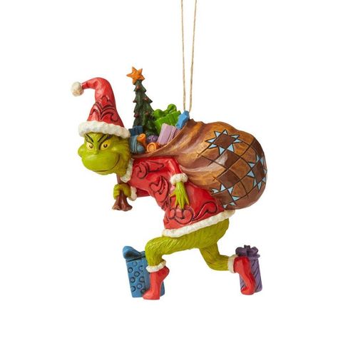 Jim Shore : Grinch Tiptoeing Ornament Grinch Decorations, Calendar Advent, Grinch Ornaments, Hanging Christmas Tree, Santa Decorations, Christmas Hanging Decorations, Xmas Tree Decorations, Grinch Stole Christmas, Jim Shore