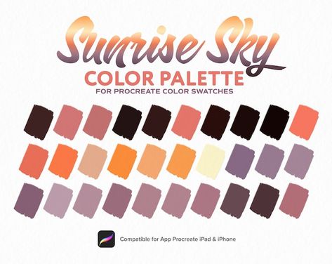 Sunrise Color Palette, Sky Color Palette, Color Palette For Procreate, Procreate Palette, Orange Color Palette, Safari Web Browser, Sun Color, Color Design Inspiration, Color Palette Challenge