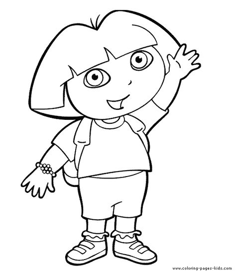 Dora the Explorer color page, cartoon characters coloring pages, color plate… Dora Drawing, Dora Pictures, Dora Coloring, Kids Drawing Ideas, Super Coloring Pages, Indian Art Illustration, Cartoon Drawing Ideas Easy, Character Outline, Cartoon Drawing Ideas