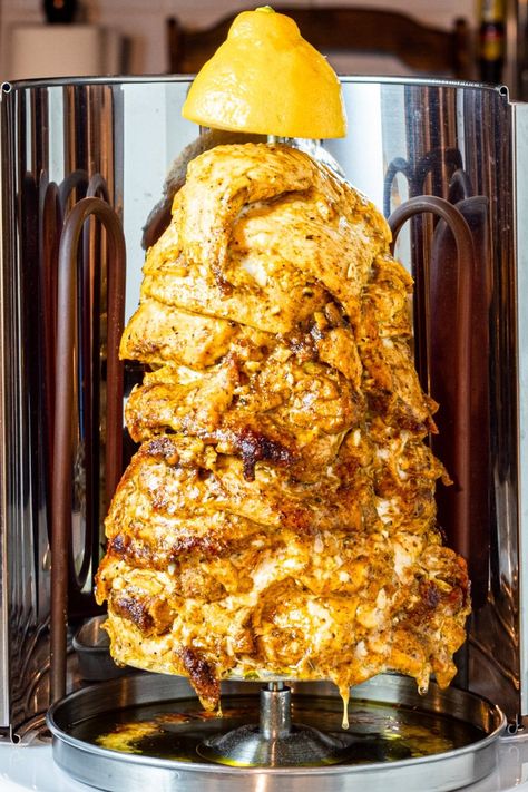 Vertical Rotisserie Recipes, Rotisserie Recipes Countertop, Shawarma Toppings, Vertical Rotisserie, Rotisserie Recipes, Fresh Okra, Cucumber Relish, Canning Equipment, Chicken Shawarma Recipe