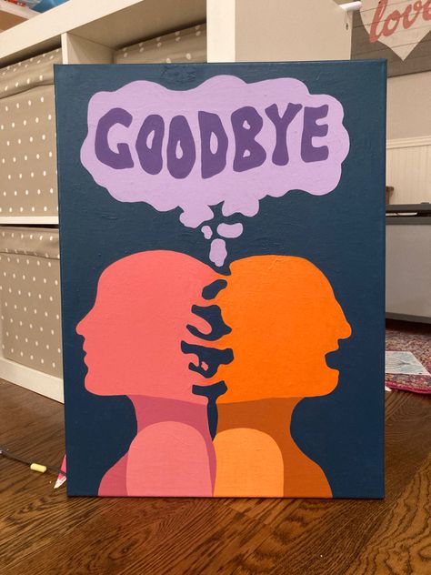 Two people painting Painting About Losing Someone, Art About Breakups, Paintings Heartbreak, Meaningful Easy Paintings, Heart Break Acrylic Painting, Breakup Painting Ideas, Break Up Painting Ideas, Breakup Painting, Paint Craft Ideas